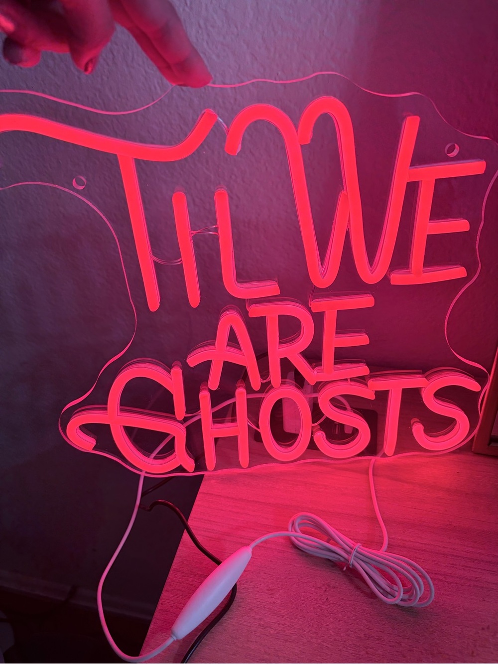 Pink Neon Sign "TILL WE ARE GHOSTS"